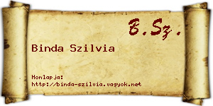 Binda Szilvia névjegykártya