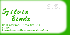 szilvia binda business card